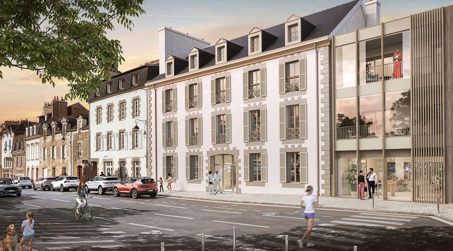 Perspective zoom projet immobilier Quai 47 Vannes