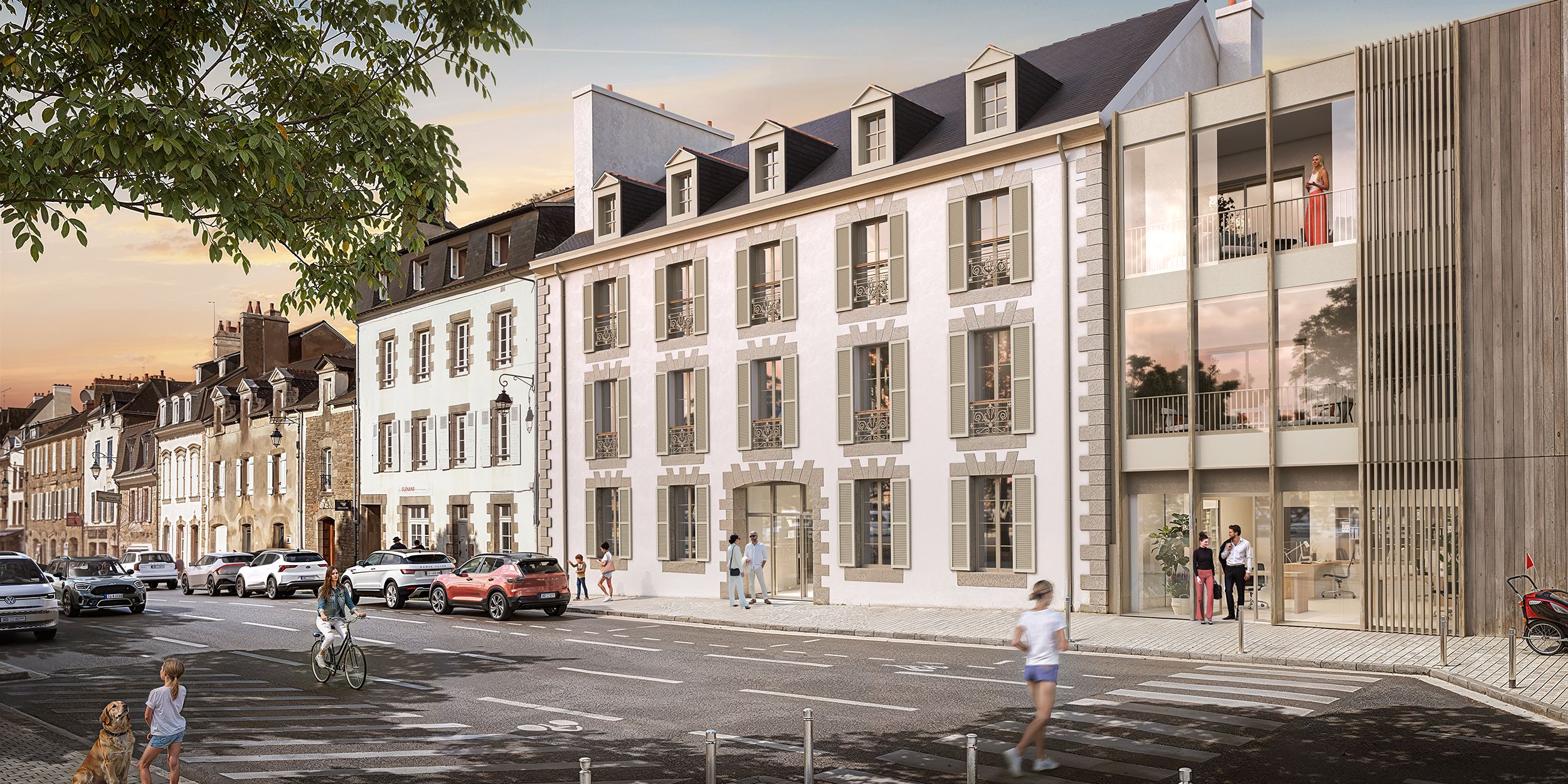 Perspective zoom projet immobilier Quai 47 Vannes